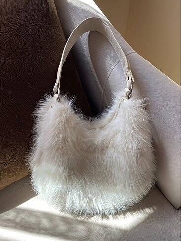 BERSHKA suni kürk el çantası - Görsel 3