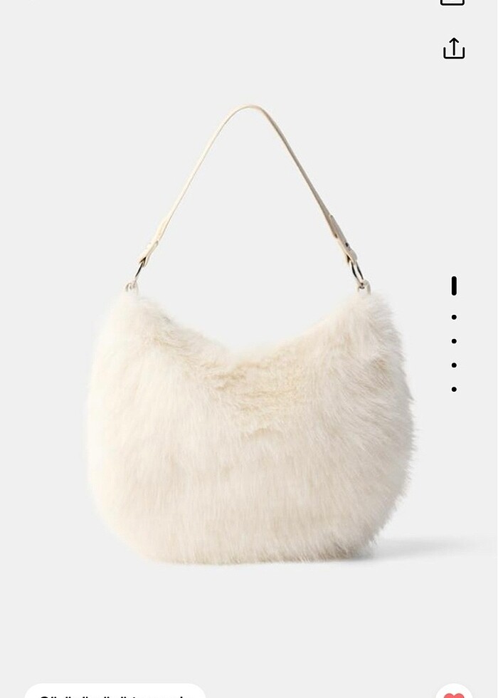 BERSHKA suni kürk el çantası - Görsel 2