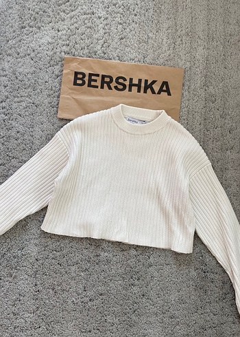 s Beden Bershka Beyaz Örgü Kadın Kazak