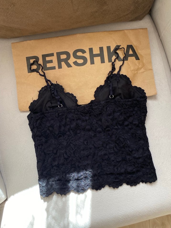 Siyah Dantel Büstiyer - Bershka - Görsel 2