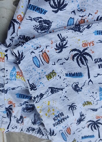 18-24 Ay Beden çeşitli Renk Desenli çocuk şortlu pijama takımı