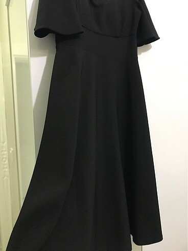 siyah midi boy elbise
