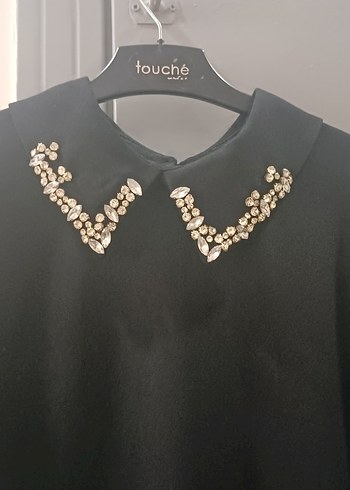 xl Beden gömlek yaka taşlı elbise