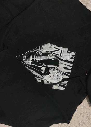 unisex siyah nirvana sweatshirt