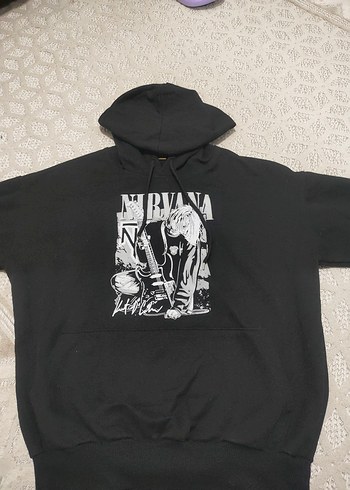 Diğer unisex siyah nirvana sweatshirt