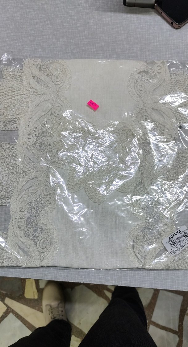 İşlemeli Beyaz Bohem runner - Görsel 2