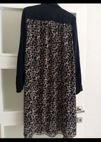 Leopar Desenli Seçil Uzun gömlek Tunik - Görsel 2