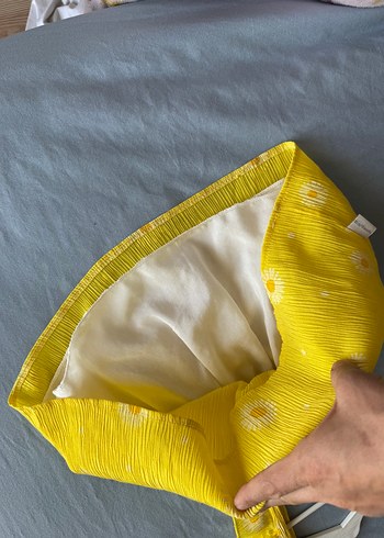 Sarı papatya desenli etekli salopet - Görsel 5