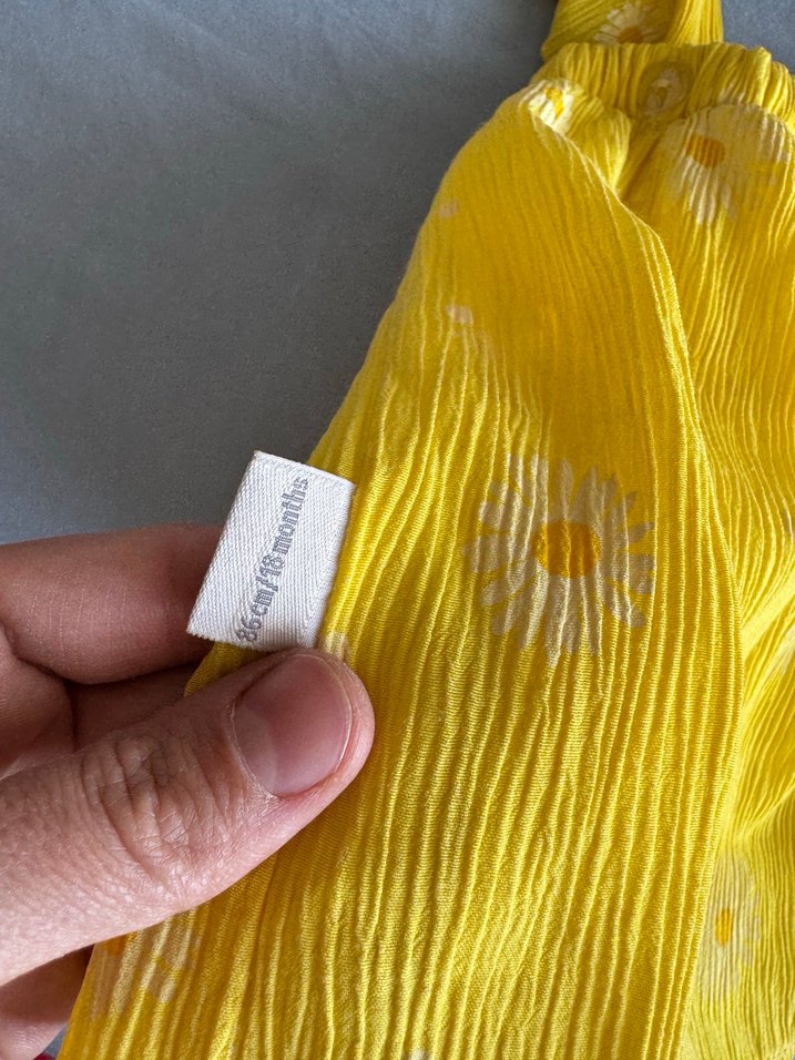 Sarı papatya desenli etekli salopet - Görsel 3