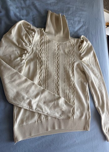 Bej Bohem Boğazlı triko Kazak - Görsel 3