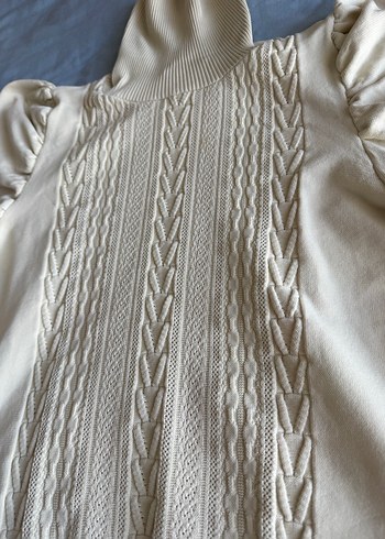 Bej Bohem Boğazlı triko Kazak - Görsel 2