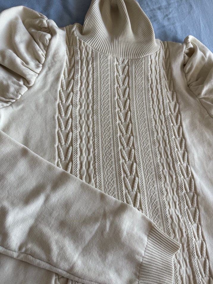 Bej Bohem Boğazlı triko Kazak - Görsel 4