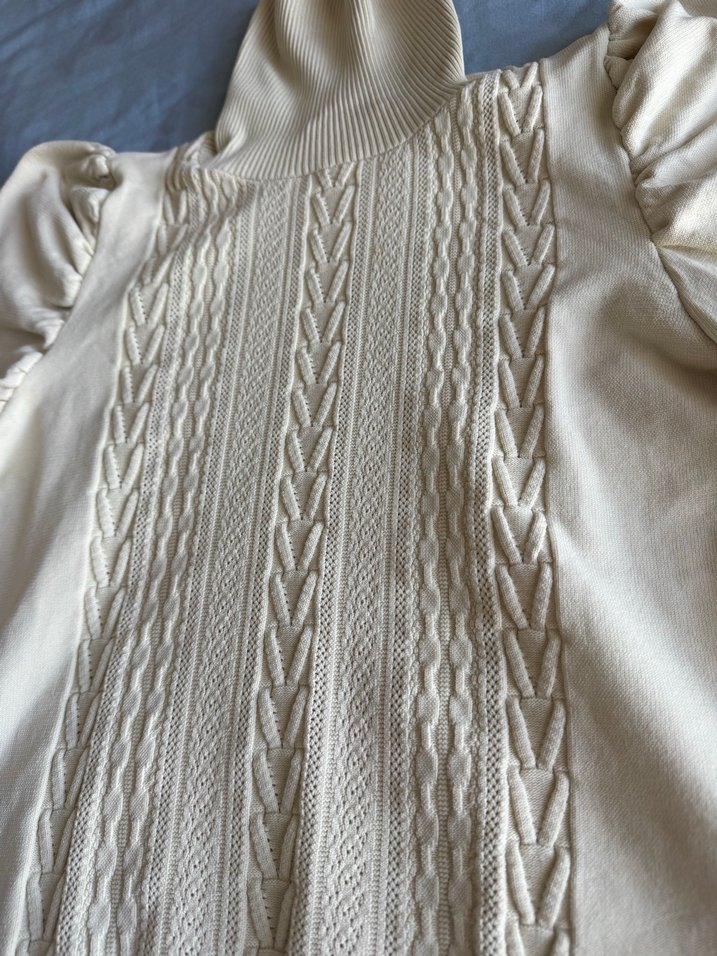 Bej Bohem Boğazlı triko Kazak - Görsel 2