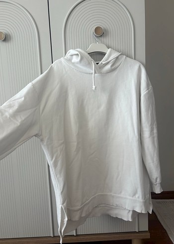 Beyaz Kapüşonlu Sweatshirt - Görsel 3