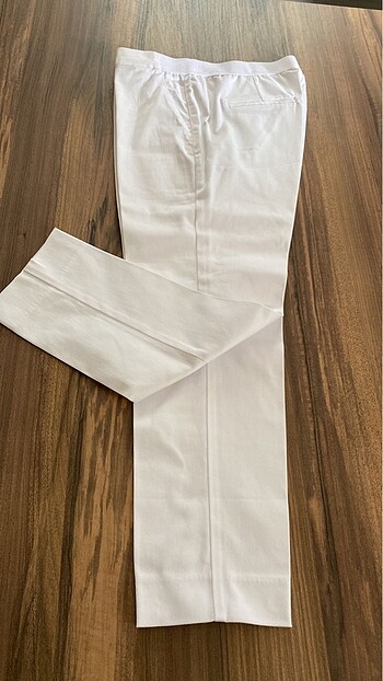 Kadın ekru renk pantolon klasik boru paça markası defacto 42 bed