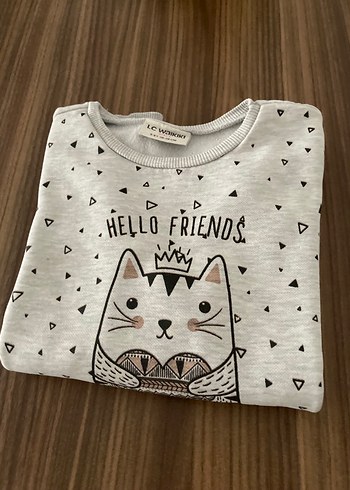 Kız Çocuk Gri Baskılı Sweatshirt - Görsel 3