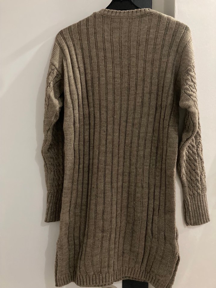 Uzun Kollu Bohem Örgü Kadın Kazak tunik - Görsel 2