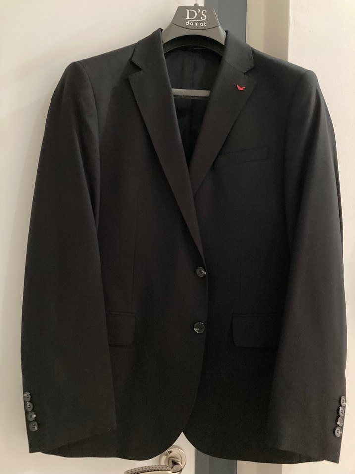 Erkek Siyah Notch Yaka Regular Fit Ceket markası D&S Damat - Görsel 2