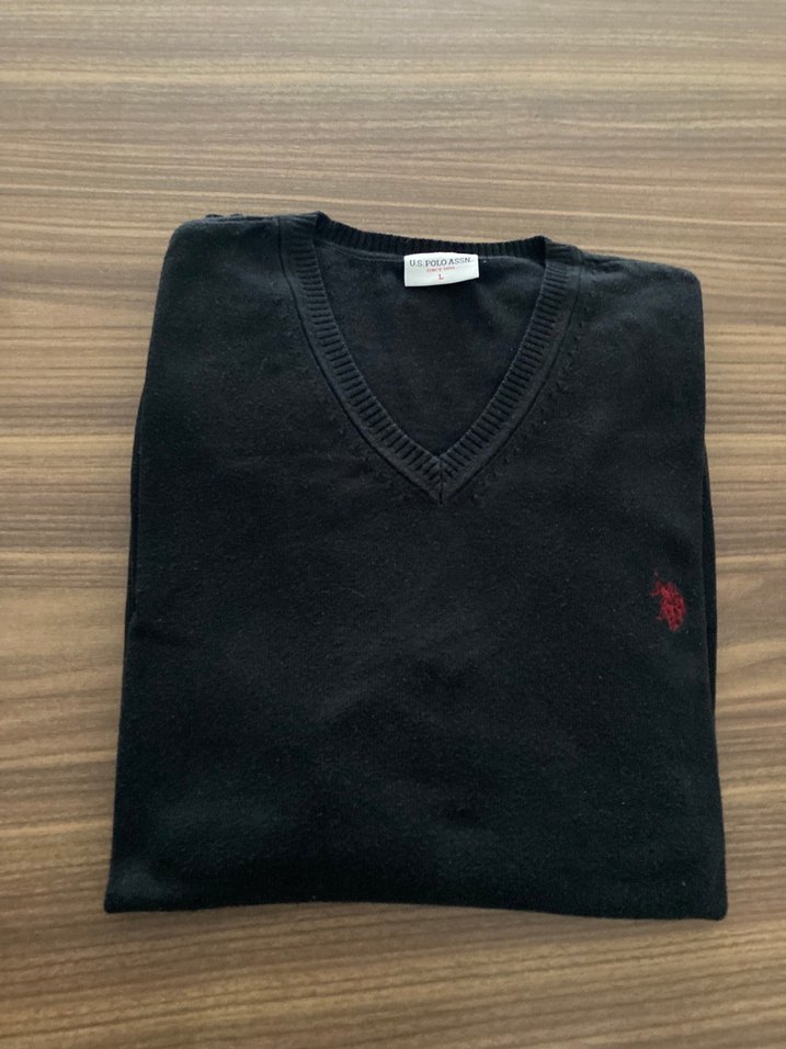 Siyah V Yaka Erkek Triko Kazak - Görsel 2