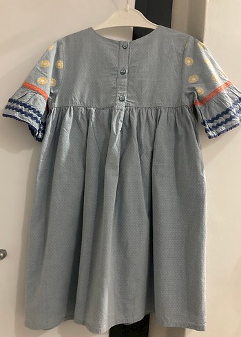 Nakışlı, Kısa Kollu, Bohem Kız Elbisesi - Görsel 2