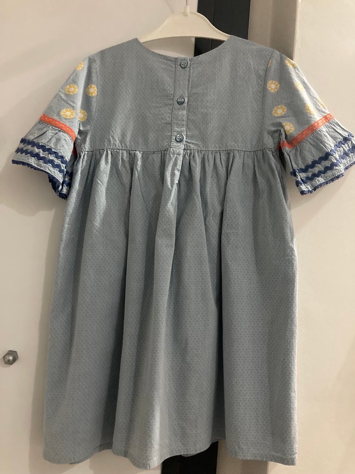 Nakışlı, Kısa Kollu, Bohem Kız Elbisesi - Görsel 2