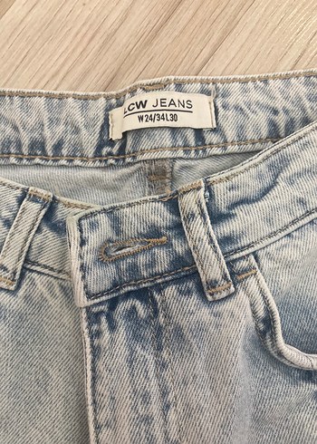 Düz Kesim Yırtmaçlı Midi Kot Pantolon - Görsel 5