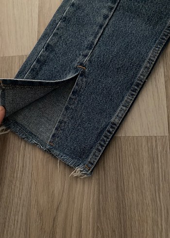 Yırtmaçlı Midi Boy Kadın Kot Pantolon - Görsel 2