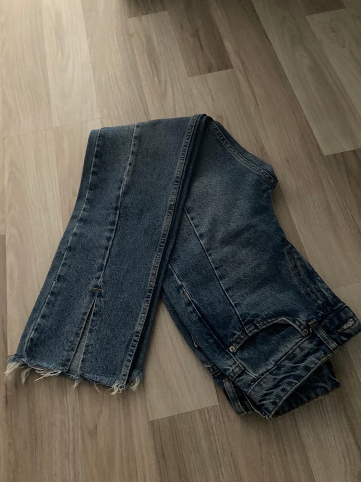 Yırtmaçlı Midi Boy Kadın Kot Pantolon - Görsel 3