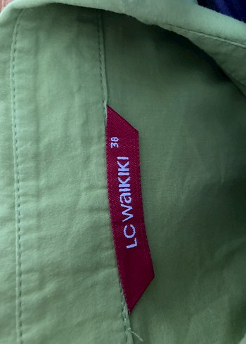 Yeşil Kısa Kollu Keten Gömlek - Görsel 3