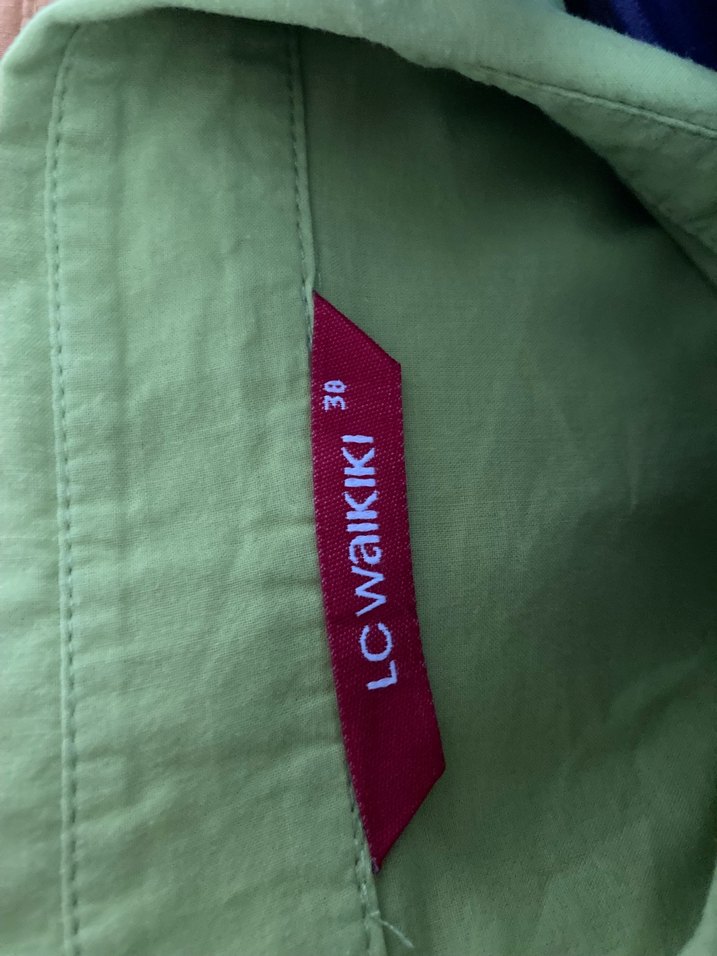 Yeşil Kısa Kollu Keten Gömlek - Görsel 3