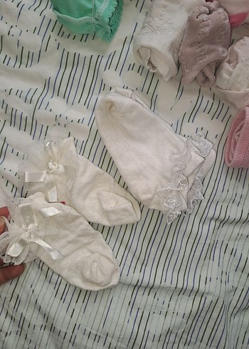 Kız Çocukları için Pastel Pembe Triko Çorap - Görsel 5