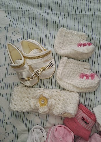 Kız Çocukları için Pastel Pembe Triko Çorap - Görsel 3