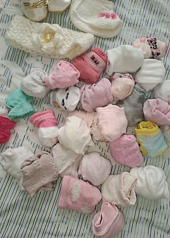 Kız Çocukları için Pastel Pembe Triko Çorap - Görsel 2