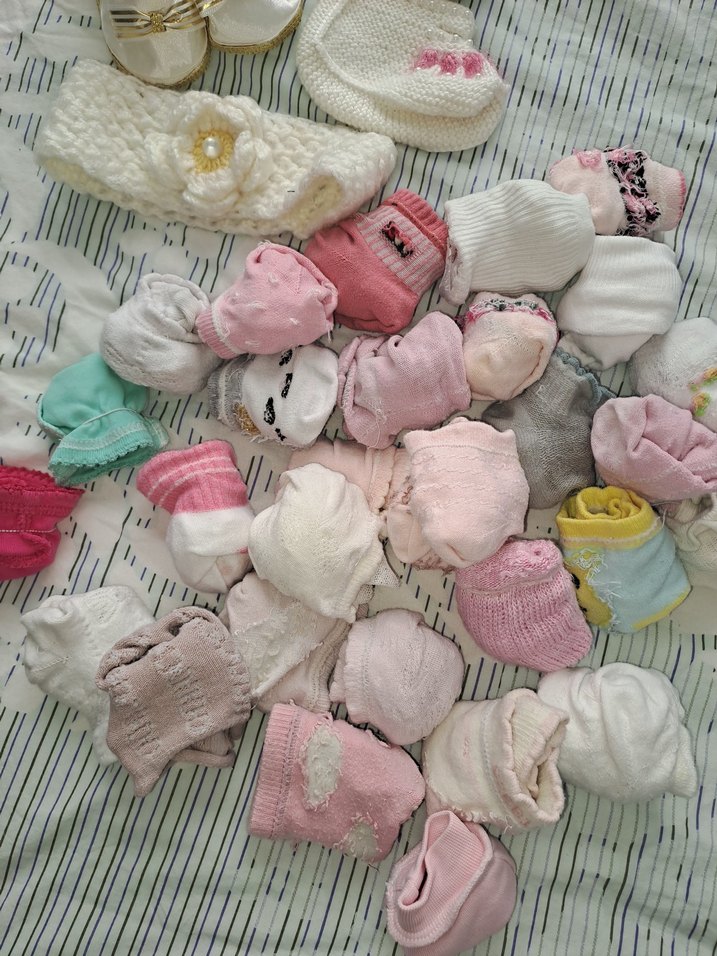 Kız Çocukları için Pastel Pembe Triko Çorap - Görsel 2