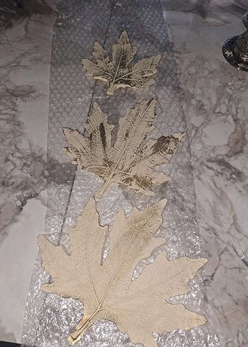 Parlak Altın Renkli Dekoratif Yaprak Seti - Görsel 5