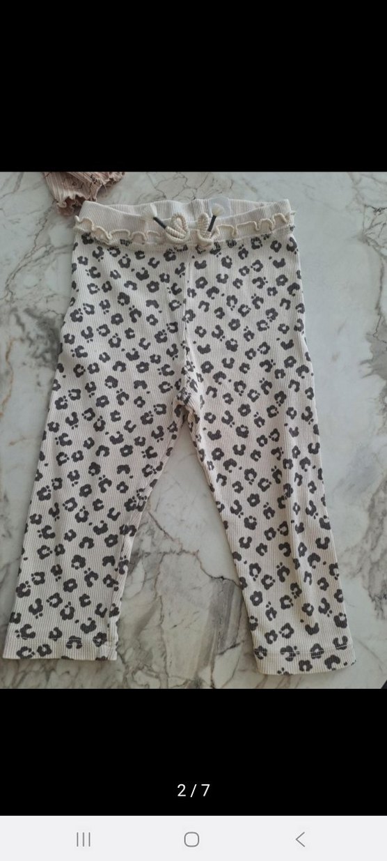 Kız Çocuk Zebra Desenli Pilili Tayt - Görsel 2