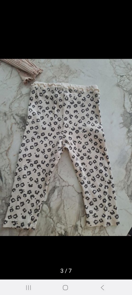 Kız Çocuk Zebra Desenli Pilili Tayt - Görsel 3