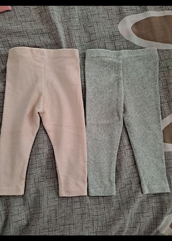 Kız Çocuk Gri ve Pastel Pembe Tayt Seti - Görsel 2