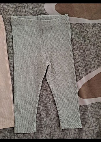 Kız Çocuk Gri ve Pastel Pembe Tayt Seti - Görsel 4