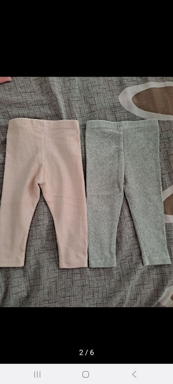 Kız Çocuk Gri ve Pastel Pembe Tayt Seti - Görsel 2