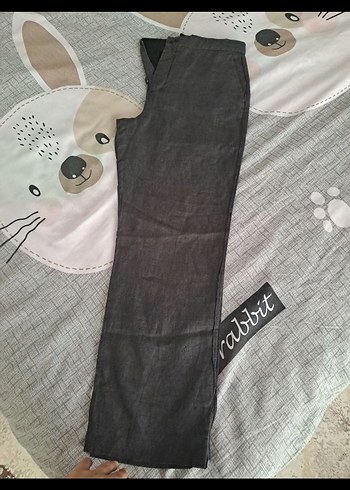 Düğmeli Keten Kadın Pantolon - Görsel 5