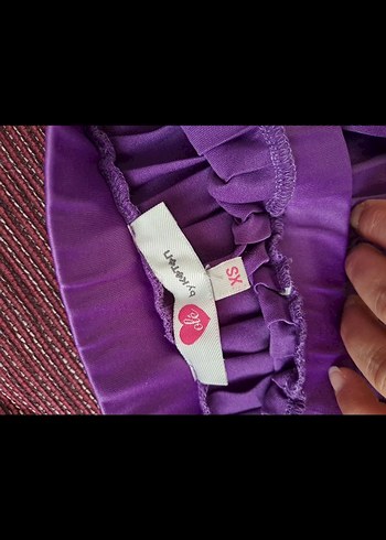 Kadın Mor Pileli Uzun Etek - Görsel 3