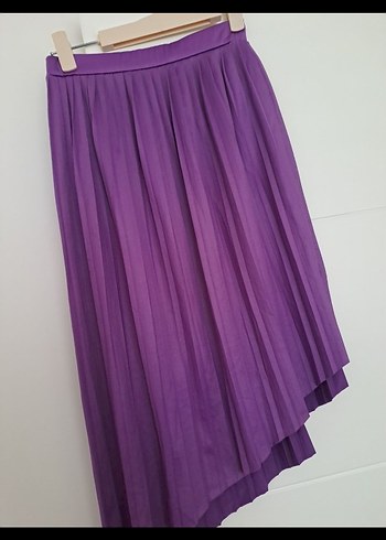 Kadın Mor Pileli Uzun Etek - Görsel 2