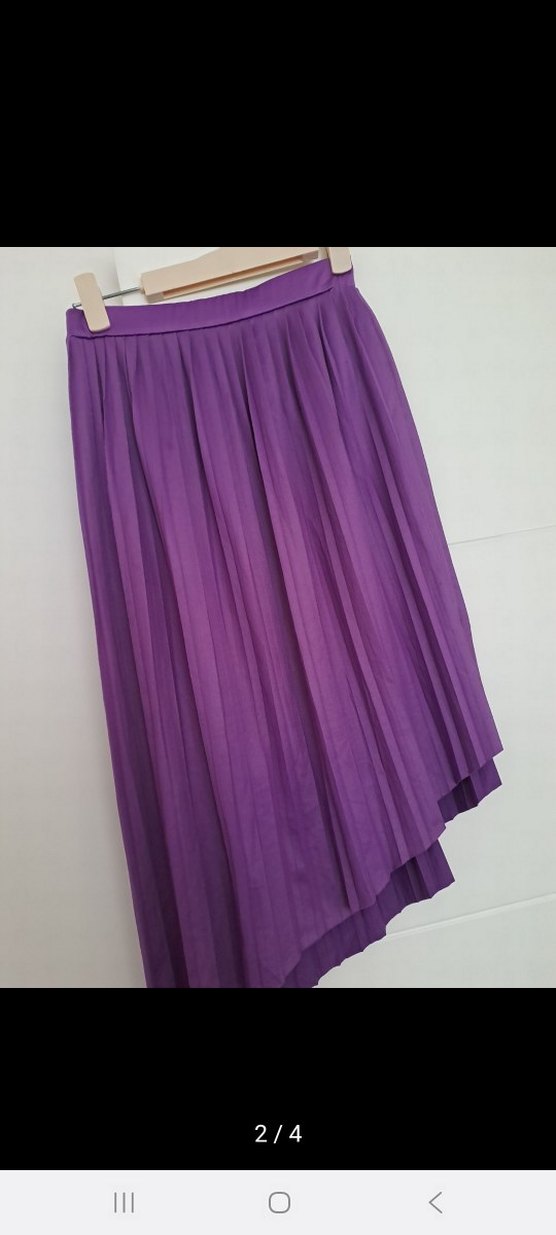 Kadın Mor Pileli Uzun  Etek - Görsel 2