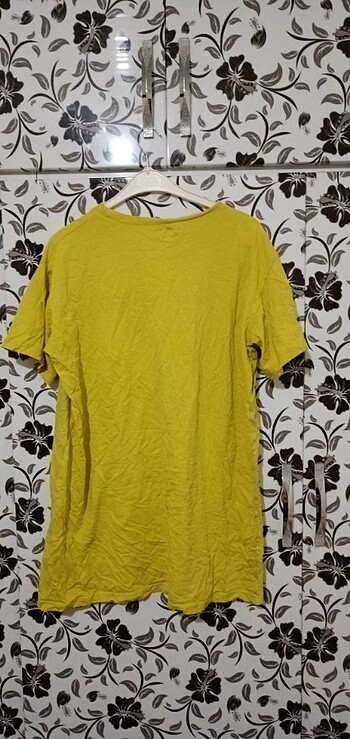 xxl Beden sarı Renk Yarım kol tişört 