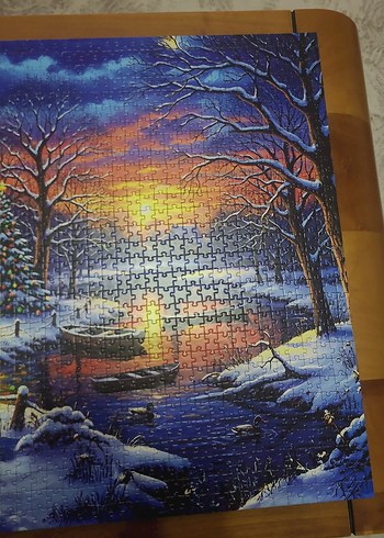 Kış Manzaralı Renkli Puzzle - Görsel 3