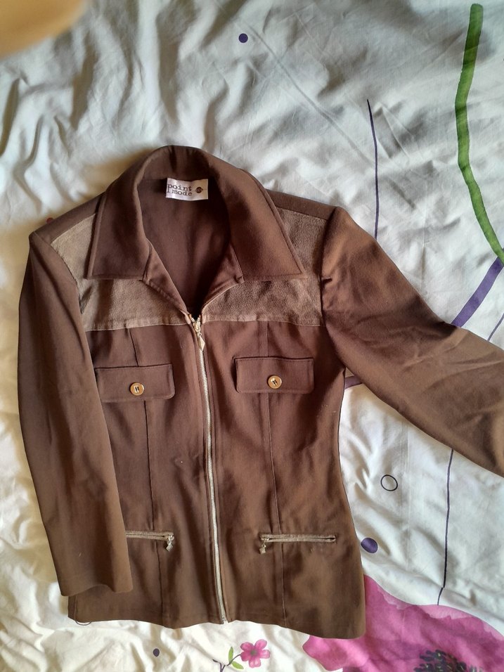 Düğmeli Kahverengi Kadın Ceket - Görsel 2