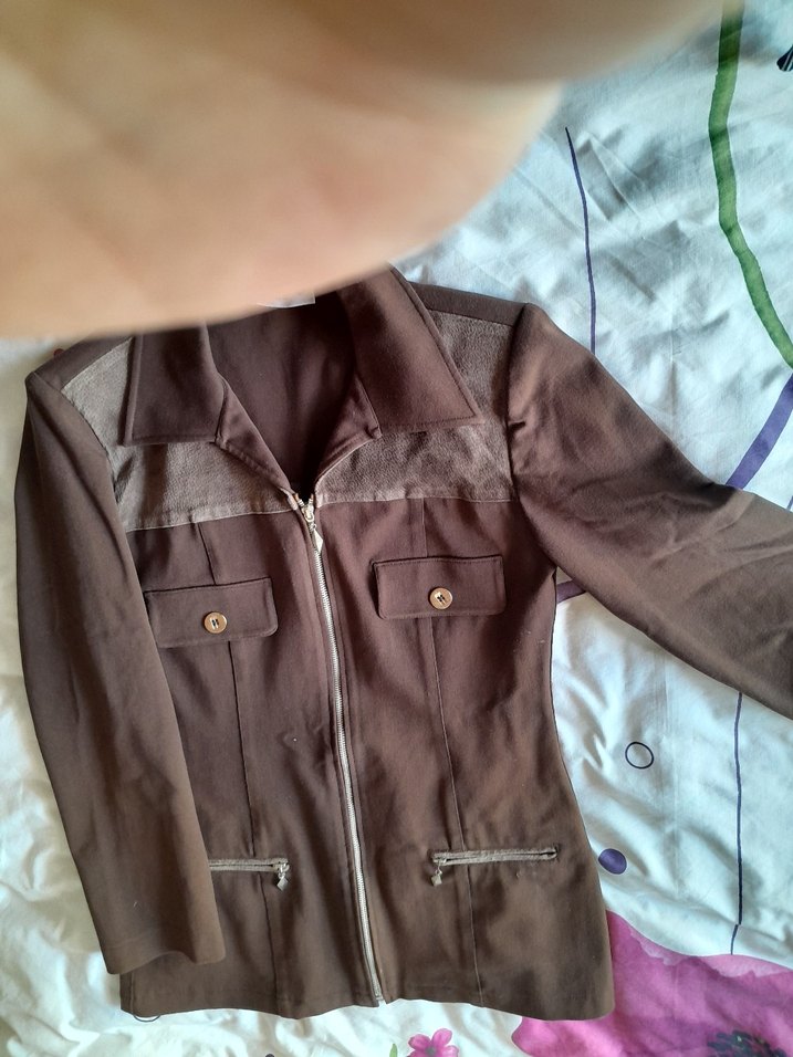 Düğmeli Kahverengi Kadın Ceket - Görsel 4