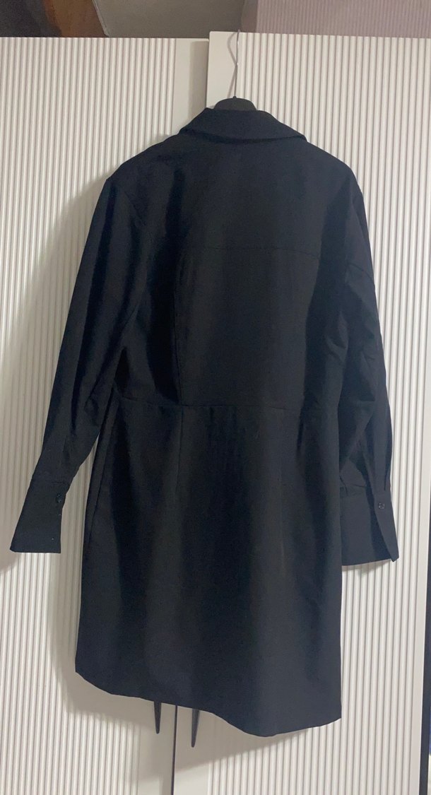 Siyah Süet Midi Hamile Kaban - Görsel 2