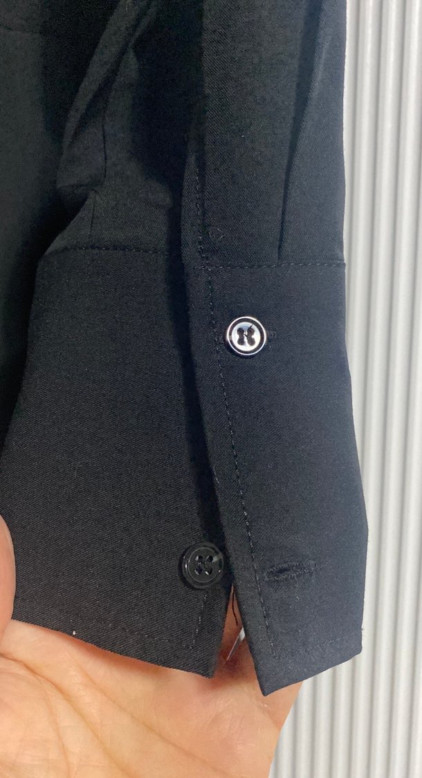 Siyah Süet Midi Hamile Kaban - Görsel 3